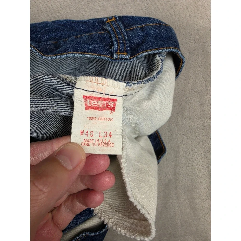 Vintage Levi's 517 Bootcut Jeans Men 40x34 Blue Orange Tab USA Made 80s Denim